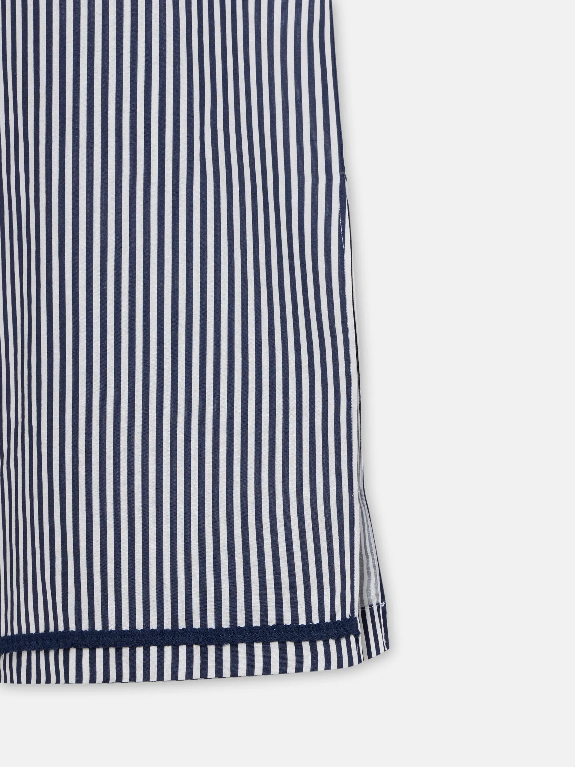 Kaftan midi rayas azul marino y blanco