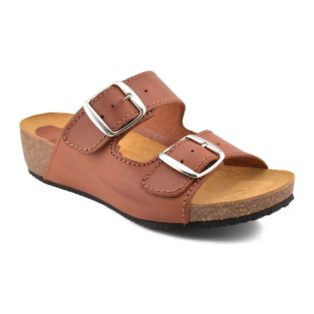Sandalias Bio de piel marrón by